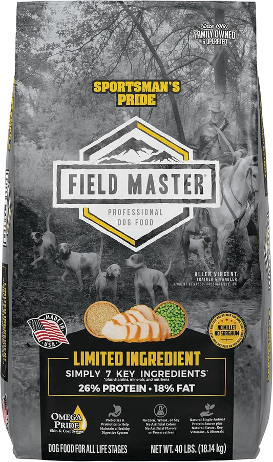 Field Master 26/18 Limited Ingredient Dry Dog Food, 40-lb Bag