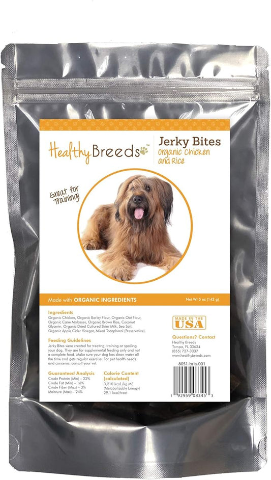 Healthy Breeds Briard Jerky Bites Chicken & Rice Recipe Dog Treats 5 oz