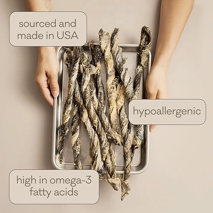 Polkadog Crunchy Cod Skins Dog Sticks - Cod Skins Treats for Dogs - All-Natural Pet, Dog Treats - Savory, Healthy Fish-Skin Puppy Treat - Alaskan Treats for Pets - 2 lb.