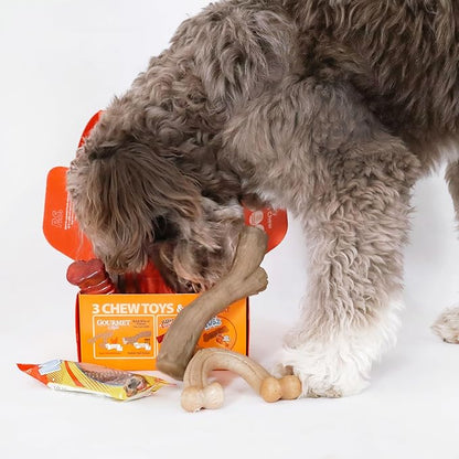 Nylabone Dog Toy Gift Box, includes 3 Strong Chew Toys and 1 Dog Treat, Chew Toys for Large Dogs, Large/Giant (4 Count)