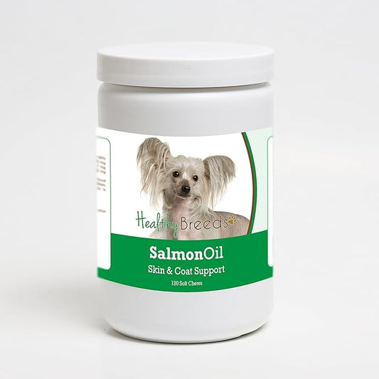 Healthy Breeds Chinese Crested Salmon Oil Soft Chews 120 Count