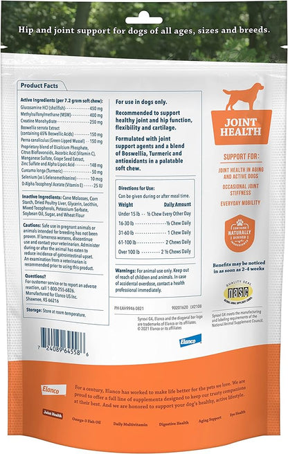 Pet Protect Synovi G4 Dog Joint Supplement Chews, 120-Count, for Dogs of All Ages, Sizes and Breeds