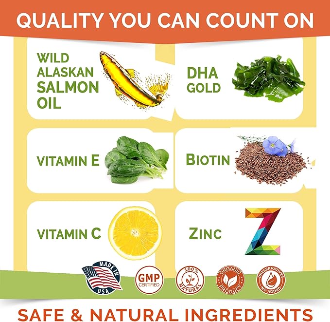Fish Oil Omega 3 for Dogs - Allergy Relief - Joint Health - Itch Relief, Shedding - Skin and Coat Supplement - Alaskan Salmon Oil Chews - Omega 3 6 9 - EPA & DHA Fatty Acids