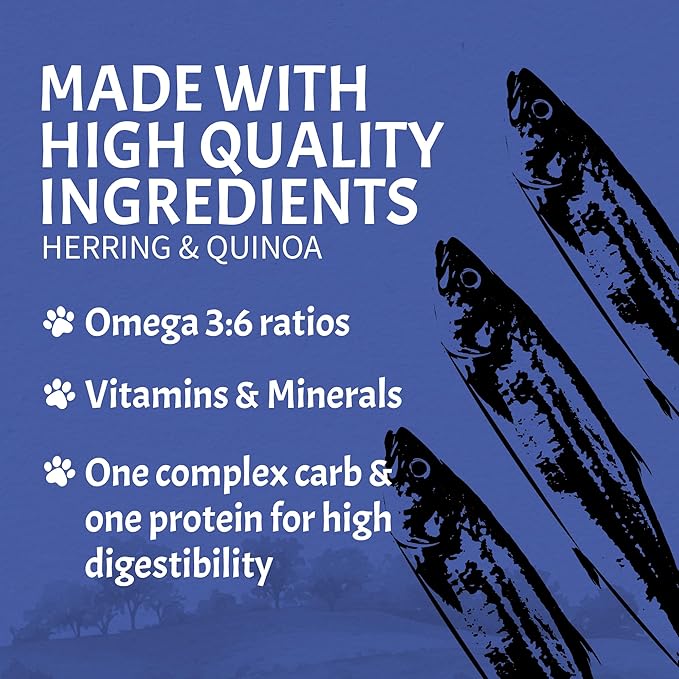 Canine Caviar Wild Ocean Dog Food – Limited Ingredient Alkaline Holistic Dog Food – All Life Stages – Gluten Free, Ultra-Premium Dog Food – Healthy Skin & Coat – Herring & Quinoa – 11 lbs