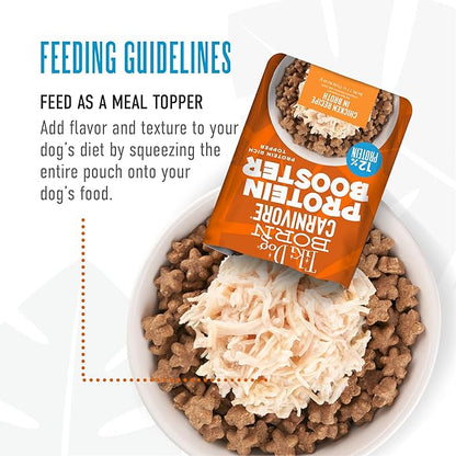 Tiki Dog Born Carnivore Protein Booster Dog Food Topper, Variety Pack, 2.1 oz. Pouch (12 Count)