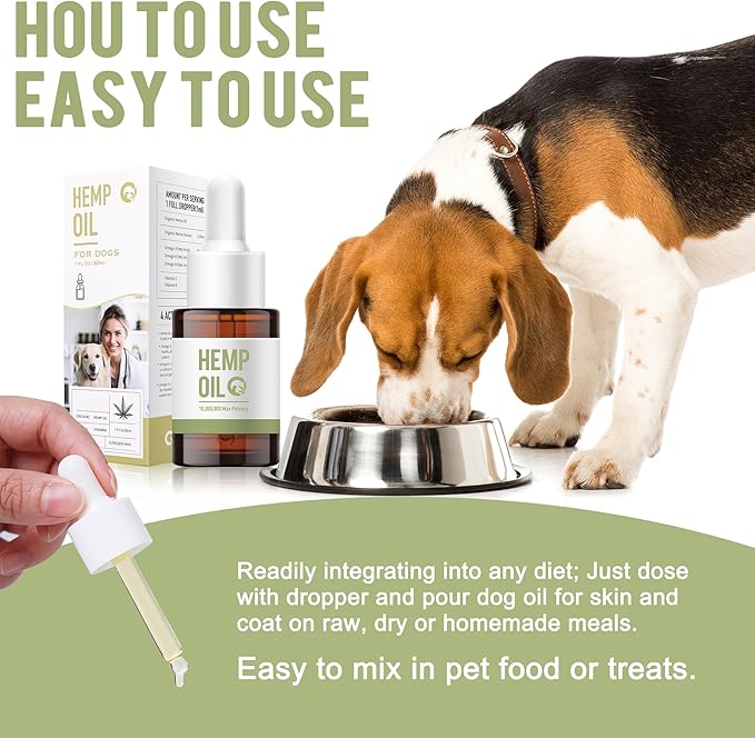 T-RUNHEMP|Hemp Oil for Dogs - Calming You Tailed Friends with Hemp Oil,Help Pets with Joint Pain,Anti-Inflammatory，Anxiety Stress ，Skin and Coat Health，Dog Calming