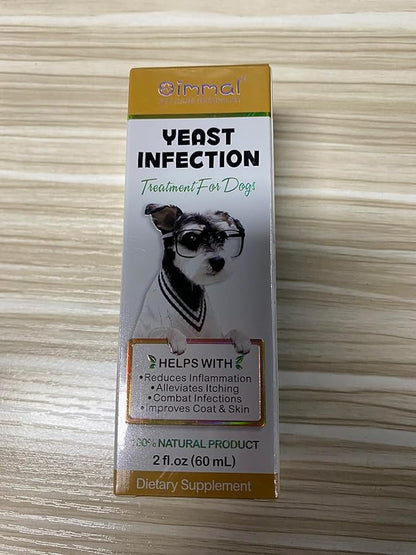Dog Yeast Infection Treatment, 4 Fl Oz Natural Yeast Infection Treatment for Dogs Supports Dog Skin Itch Relief, Dog Ear Infection & Allergy Relief, Pet Supplies Dog Ear Care, Bacon Flavor - 2 x 60ml