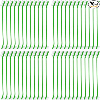 70 Pieces Dog Tooth Brush Pet Toothbrush Soft Grooming Dogs Toothbrush Dog Double Sided Toothbrush Puppy Long Handle Tooth Brush for Large and Small Teeth Cleaning Dental Oral Care (Green)