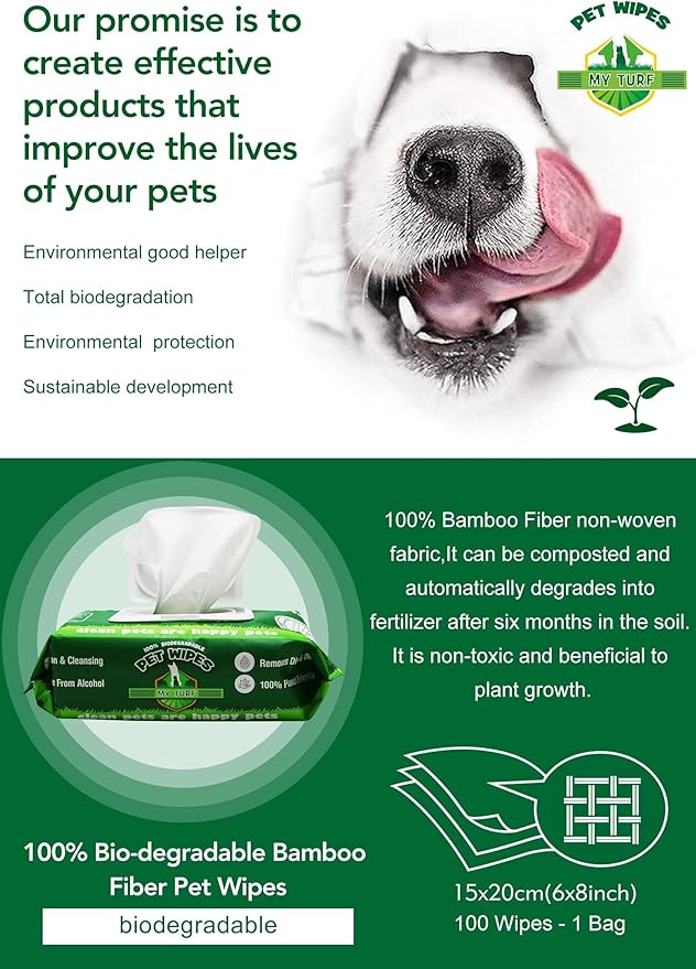 Unscented Dog Wipes – 100 pcs Pet Wipes for Paw Face Ears and Butt – Cat & Dog Wipes Cleaning – Kitten and Puppy Grooming Bath Wipes 6x8 Inch