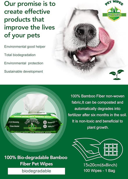 Unscented Dog Wipes – 100 pcs Pet Wipes for Paw Face Ears and Butt – Cat & Dog Wipes Cleaning – Kitten and Puppy Grooming Bath Wipes 6x8 Inch