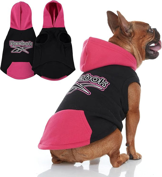 Reebok Dog Hoodie – Fleece Dog Sweater with Leash Hole, Cold Winter Dog Sweatshirt for Small Medium and Large Dogs, Premium Dog Fall Sweater Pullover Hoodie, Cozy Warm Perfect Dog Christmas Outfit