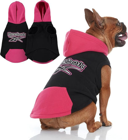 Reebok Dog Hoodie – Fleece Dog Sweater with Leash Hole, Cold Winter Dog Sweatshirt for Small Medium and Large Dogs, Premium Dog Fall Sweater Pullover Hoodie, Cozy Warm Perfect Dog Christmas Outfit