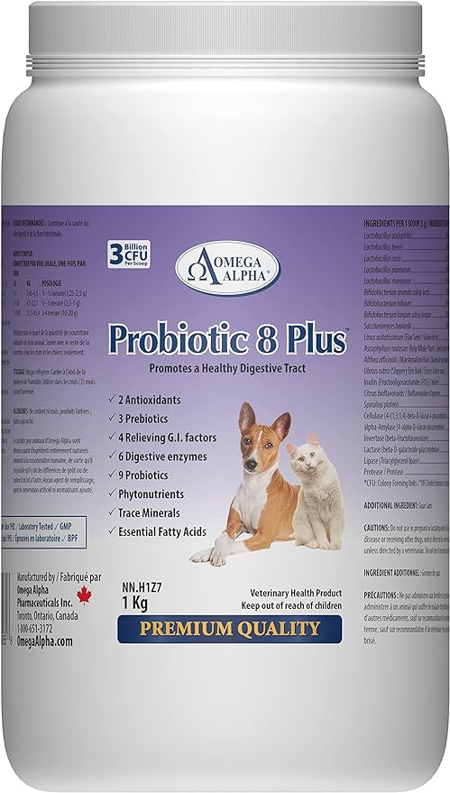 Probiotic 8 Plus Pet Probiotics | Enzymes & Fiber for Digestion | Natural Herbal Digestive Supplement |Reduces Indigestion | Specially for Cat & Dogs (1kg,1000g)