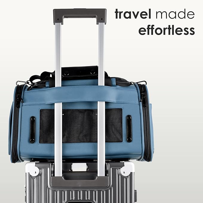 TSA Airline Approved PU Leather Luxury Pet Carrier - Size XS/S - for Small Dogs and Cats