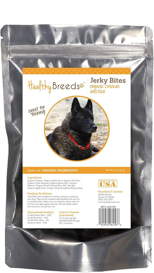 Healthy Breeds Norwegian Elkhound Jerky Bites Chicken & Rice Recipe Dog Treats 5 oz