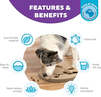 Outward Hound Nina Ottosson Dog Worker Dog Puzzle Interactive Treat Puzzle Dog Enrichment Dog Toy, Level 3 Advanced, Tan, Composite