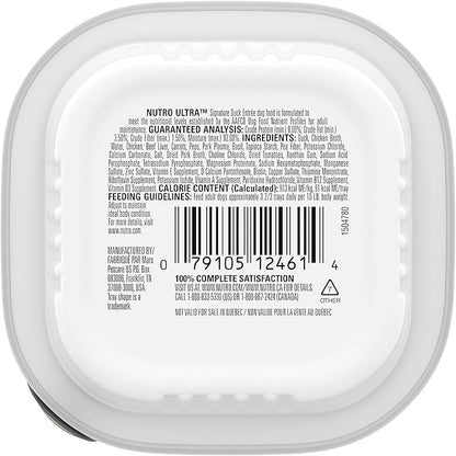 NUTRO ULTRA Grain Free Adult Soft Wet Dog Food Filets in Gravy Signature Duck Entrée With Spring Vegetables and a Hint of Basil, 3.5 oz. Trays, Pack of 24