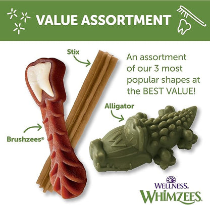 WHIMZEES by Wellness Long lasting Dog Chews Value Box: All Natural Grain Free Treats to Help Clean Teeth & Reduce Plaque & Tartar - for Dogs 40-60 Lbs - 24 Count