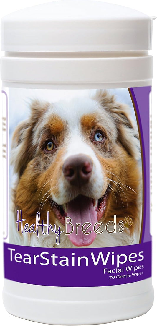 Healthy Breeds Australian Shepherd Tear Stain Wipes 70 Count