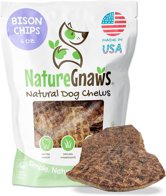 Nature Gnaws USA Crunch Chips for Dogs - Single Ingredient Natural Dog Chew Jerky Treats – Made in USA (6 oz)