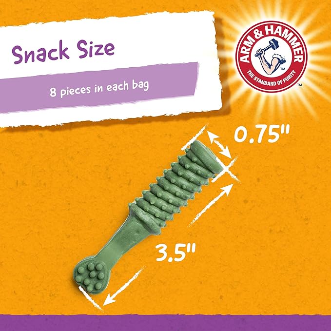 Arm & Hammer for Pets Smilies Tartar Control Dental Treats for Dogs, Value Pack, 62 Pieces | Dog Dental Chews Fight Bad Breath, Plaque & Tartar Without Brushing | Fresh Mint Flavor