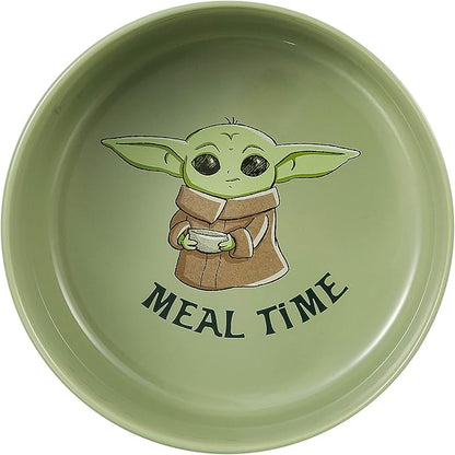 STAR WARS The Mandalorian Baby Yoda Ceramic Dog Bowl, 3.5 Cups | Meal Time Dog Food Bowl, Green Dog Bowl with Baby Yoda | Dog Water Bowl for Dry Food or Wet Food,1 Count (Pack of 1),FF16627