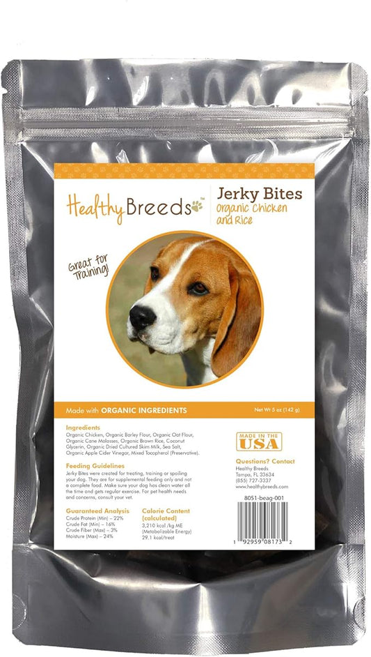 Healthy Breeds Beagle Jerky Bites Chicken & Rice Recipe Dog Treats 5 oz
