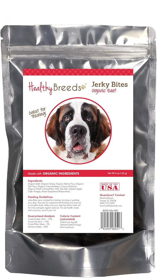 Healthy Breeds Saint Bernard Jerky Bites Beef Recipe Dog Treats 5 oz