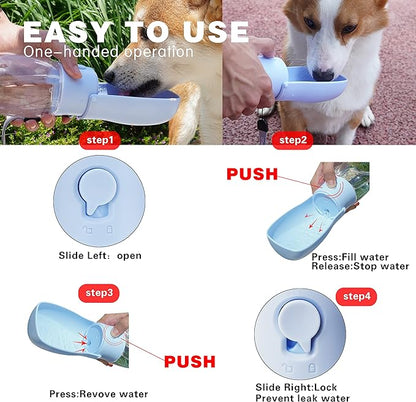 Foldable Dog Water Bottle,Portable Dog Water Dispenser,Outdoor Pet Water Bottle for Dog,Cat,Puppy,Walking,Hiking,Travel.Dishwasher Safe,Puppy Accessories,10oz