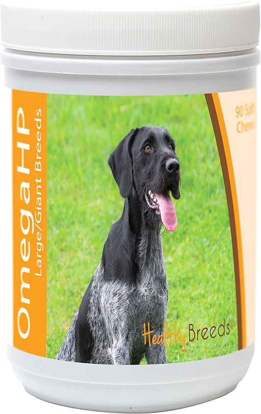Healthy Breeds German Wirehaired Pointer Omega HP Fatty Acid Skin and Coat Support Soft Chews 90 Count