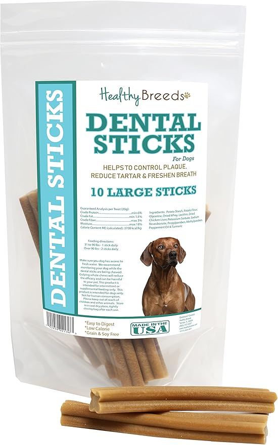 Healthy Breeds Rhodesian Ridgeback Dental Sticks Large 10 Count