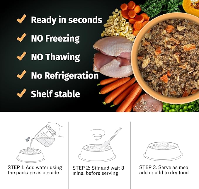 Bully Max Wet Puppy Food - Dehydrated High Protein Dog Food with Chicken - Growth & Immune Support for Small & Large Breed Puppies - 20 Dry Dog Food Pounds (Makes 55 lbs. of Wet Dog Food, 10 Pouches)