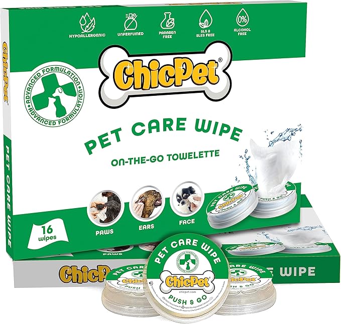 Paw Cleaners for Dogs, Push and User-Ready On-The-Go Pet Wipes, Unscented Dog Wipes, Hypoallergenic Grooming Wipes Cleaning for Easy Use for Paws, Body and Butt