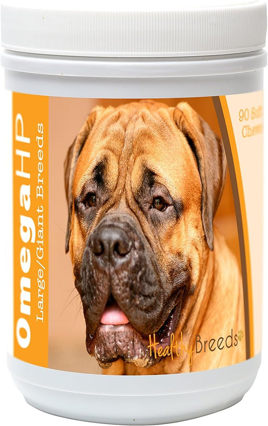 Healthy Breeds Bullmastiff Omega HP Fatty Acid Skin and Coat Support Soft Chews 90 Count
