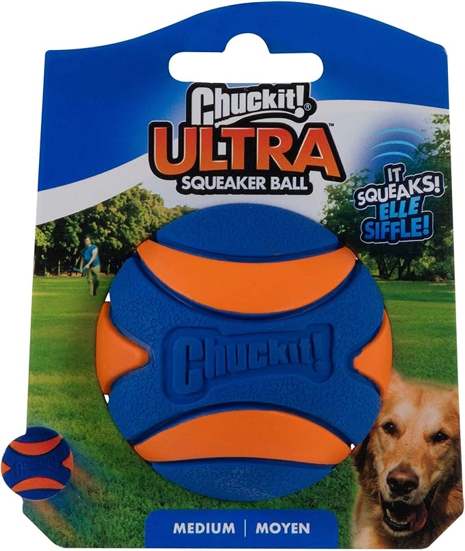 Chuckit! Ultra Squeaker Dog Ball, Fetch Toy, Medium, 1 Pack