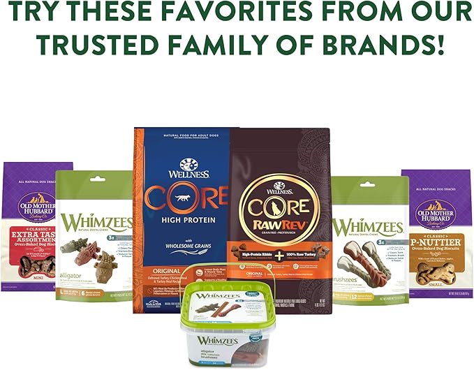WHIMZEES by Wellness Large Dental Chews Variety Box: All-Natural, Grain-Free, Long Lasting Treats with Grooved Design for Improved Cleaning – Freshens Breath & Reduces Plaque, 14 Count, standart