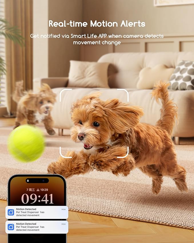 faroro 2K Pet Camera with Treat Dispenser, 5G WiFi Dog Camera with Speaker, Phone App, 2-Way Audio, Night Vision, Motion Alerts for Treat Tossing and Monitoring Your Pet Remotely