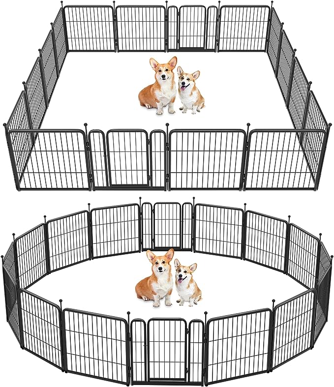 FXW Rollick Dog Playpen for Yard, RV Camping│Patented, 24 inch 16 Panels