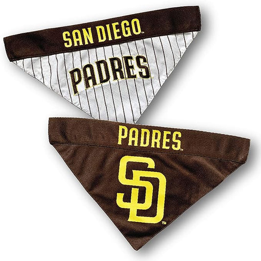 Pets First PAD-3217-S-M MLB San Diego Padres Reversible Pet Bandana, Small/Medium, MLB Team Color