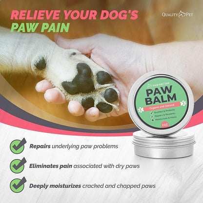 2-Pack Paw Nectar Dog Paw Balm, 4 Oz | Heals, Repairs & Restores Dry, Cracked & Damaged Paws | 100% Organic & Natural Cream Butter Wax Moisturizer for Dog Feet & Foot Pads
