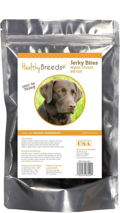 Healthy Breeds Labrador Retriever Jerky Bites Chicken & Rice Recipe Dog Treats 5 oz