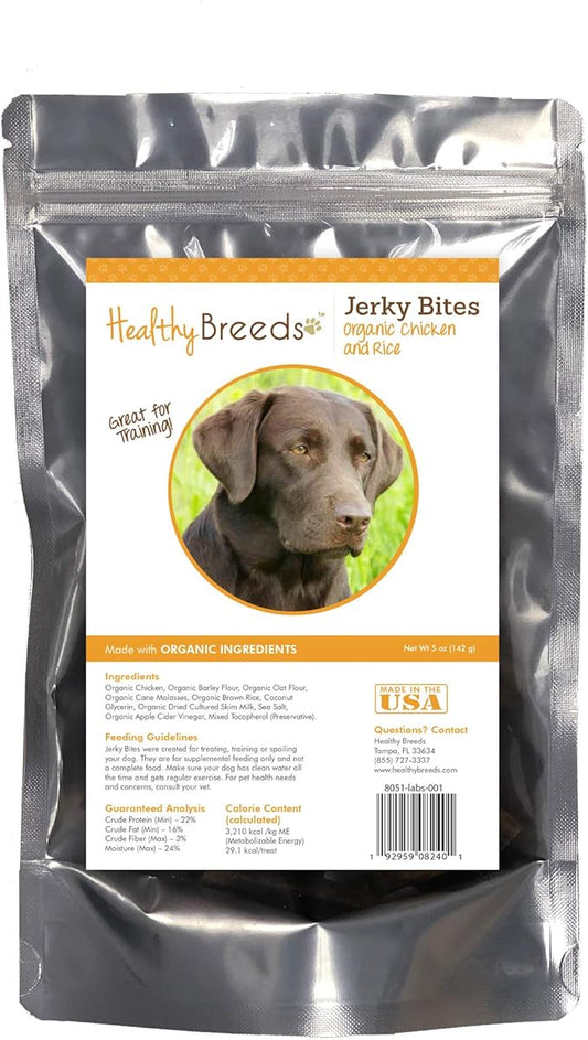 Healthy Breeds Labrador Retriever Jerky Bites Chicken & Rice Recipe Dog Treats 5 oz