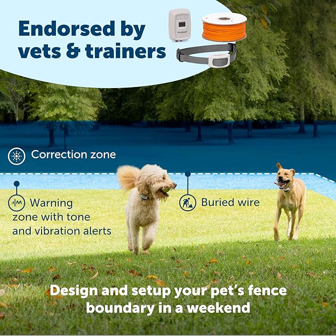 PetSafe Classic In-Ground Fence for Dogs and Cats - from The Parent Company of INVISIBLE FENCE Brand - includes 2 Collars and 500 ft of Wire - Expandable Coverage up to 5 Acres