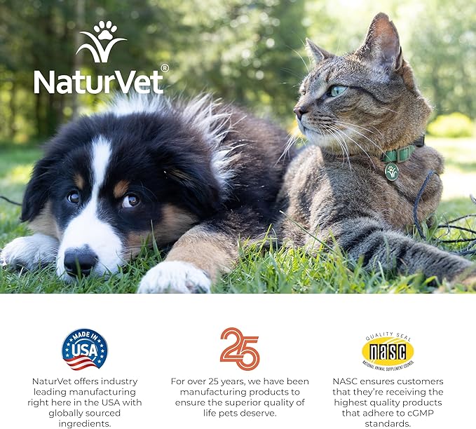 NaturVet All-in-One Dog Supplement - for Joint Support, Digestion, Skin, Coat Care – Dog Multivitamins with Minerals, Omega-3, 6, 9 – Wheat-Free Vitamins for Dogs – 13-Ounce Powder