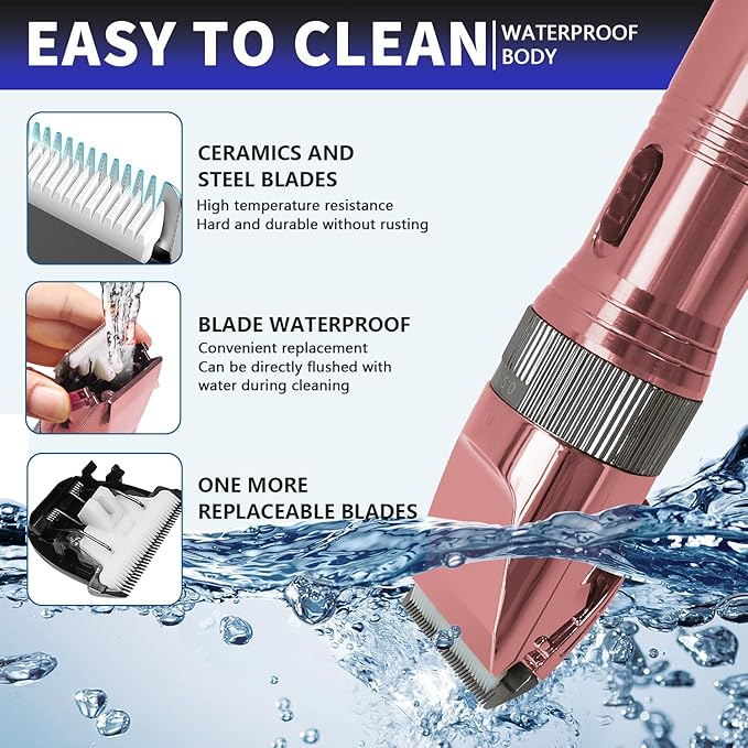 Professional Dog Grooming Clippers for Thick Coat - Sheep Shears for Dogs with Thick Hair – Pet Grooming Clippers for Cats, Sheeps, Horse (Rose Gold)