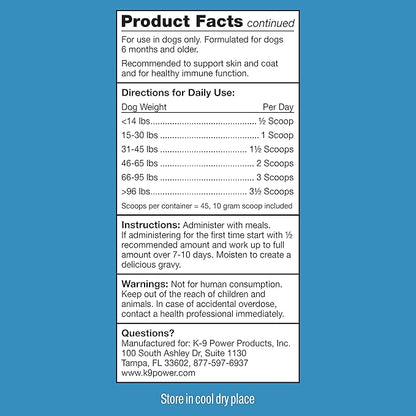 K9 Power Show Stopper - Premium Dog Skin Supplement, Dog Seasonal Allergy Relief, Dog Probiotics for Itchy Skin That Reduces Hot Spots and Excessive Shedding, 1lb