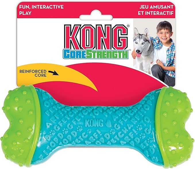 KONG CoreStrength Bone - Dog Dental Chew Toy - Durable, Multi-Layered Dog Toy for Enrichment Play & Dental Care - with Textured Body for Teeth Cleaning - for Small/Medium Dogs