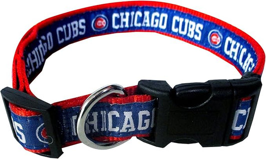 MLB Chicago Cubs Licensed PET COLLAR- Heavy-Duty, Strong, and Durable Dog Collar. Available in 29 Baseball Teams and 4 Sizes