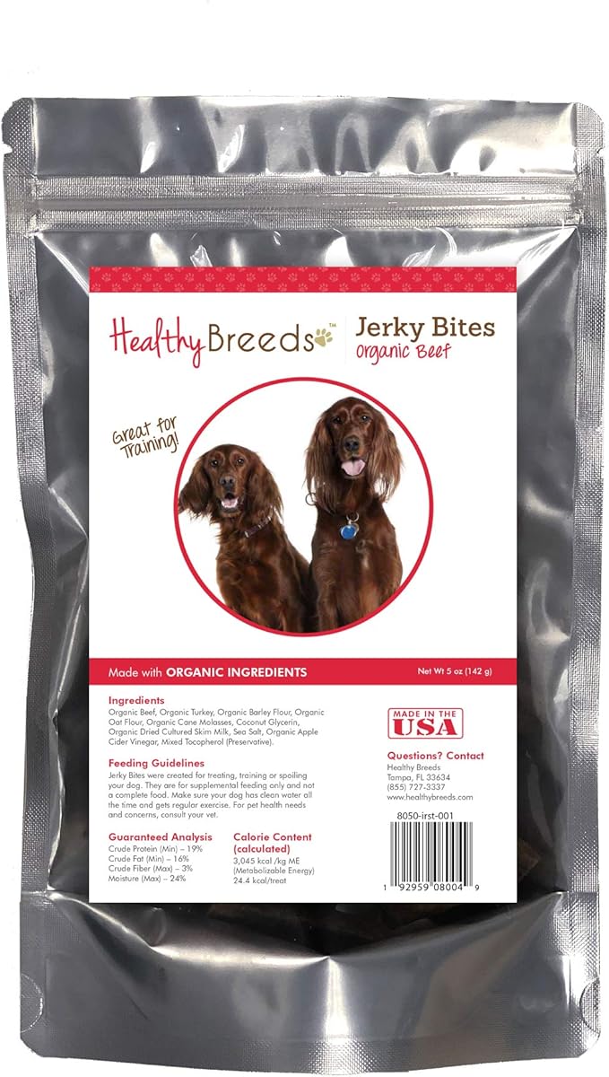 Healthy Breeds Irish Setter Jerky Bites Beef Recipe Dog Treats 5 oz