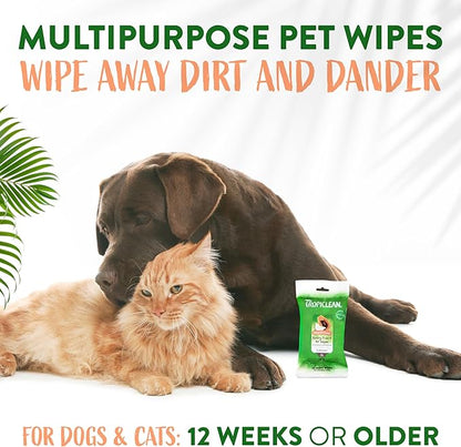 TropiClean Papaya & Coconut Dog Wipes for Paws and Butt | Deep Cleaning Dog Grooming Wipes | Safe for The Face | Cat Friendly | 20 Count